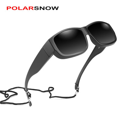 POLARSNOW TR90 Polarized Fit Over Sunglasses that Wear Over Glasses UV400 Lens Rectangle Frame Vintage Goggles 2022 Driving