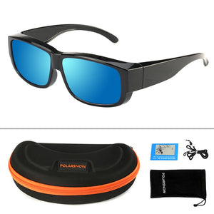POLARSNOW TR90 Polarized Fit Over Sunglasses that Wear Over Glasses UV400 Lens Rectangle Frame Vintage Goggles 2022 Driving