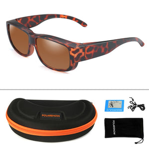 POLARSNOW TR90 Polarized Fit Over Sunglasses that Wear Over Glasses UV400 Lens Rectangle Frame Vintage Goggles 2022 Driving