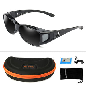 POLARSNOW Unisex Wraparound Prescription Glasses Polarized Sunglasses Men Women Fit Over Glasses Eyewear for Fishing Outdoor
