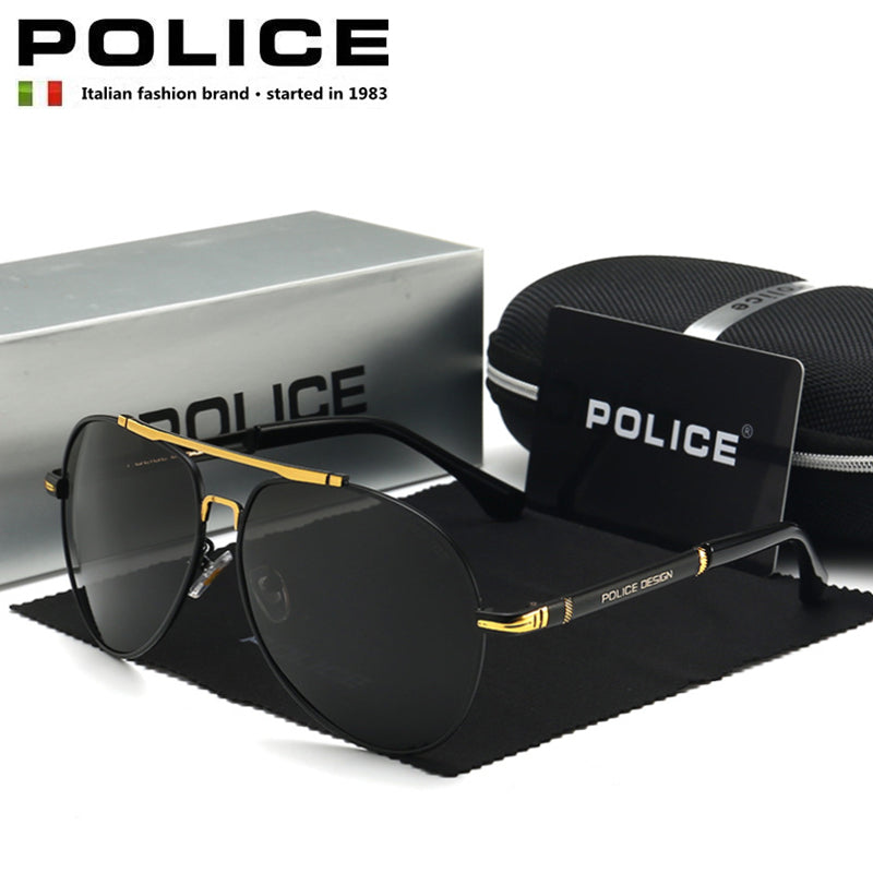 POLICE High End Brand Sunglasses Classic Polarized Glasses Brand Designer Men Driving Retro SunGlass UV400 P758