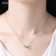 Load image into Gallery viewer, Luxury Elegant Crystal Choker Fashion Roman Digital Stainless Steel Gold Silver Color Pendant Necklaces for Women Jewelry