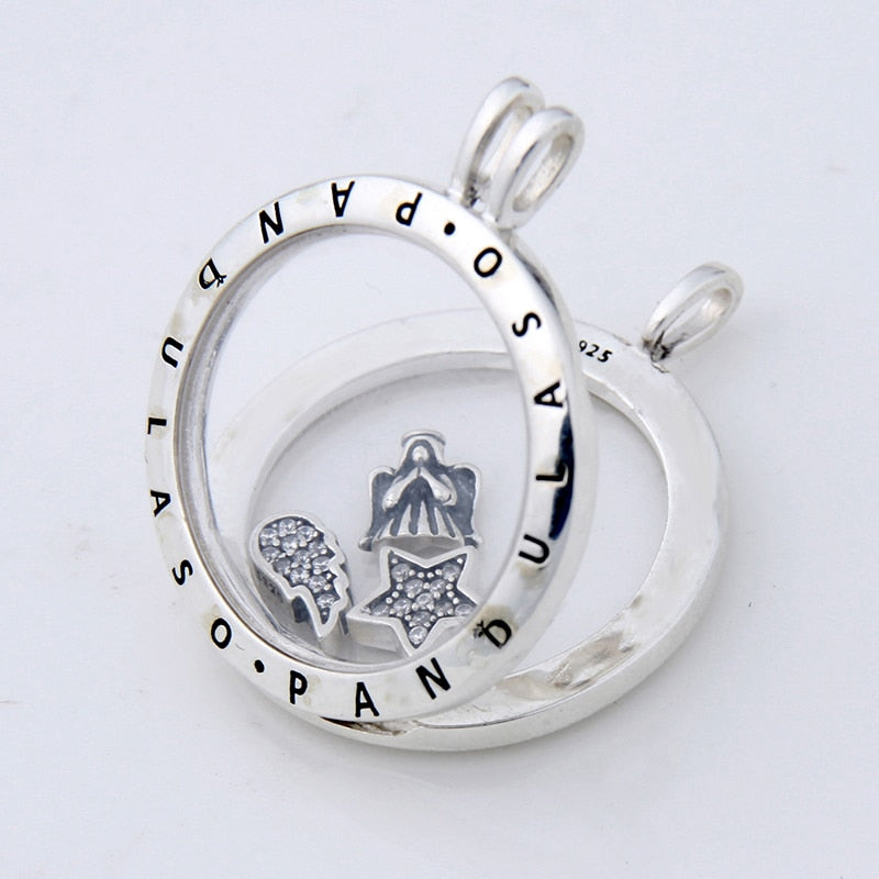 Celestial Petites Floating Locket Medium Pendant Choker NEW Original 925 Silver Charm Necklaces & Pendants for Women