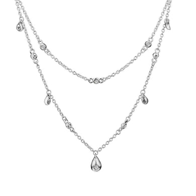 Collana di goccioline di lampadari Collana di gioielli in argento sterling 925 da donna Collana fai da te adatta per perline e pendenti Moda 