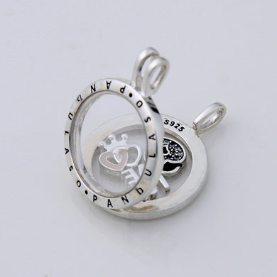Forever Hearts Floating Locket Medium Pendant Choker NEW Original 925 Silver Charm Necklaces & Pendants for Women DIY