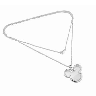 Medaglione con testa di topo Europa Collana con CZ trasparente da donna in argento sterling 925 per medaglione galleggiante di gioielli di moda da donna 