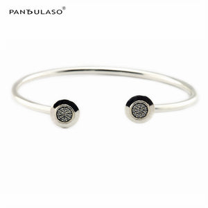 New Fashion Silver Bangles for Women & Men Clear CZ Signature Crystal Bracelets & Bangles 925 Sterling Silver Jewelry