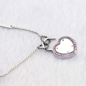 Valentine's D Lock Your Promise Necklace & Pendant 925 Sterling Silver Jewelry for woman Make Up Silver Choker