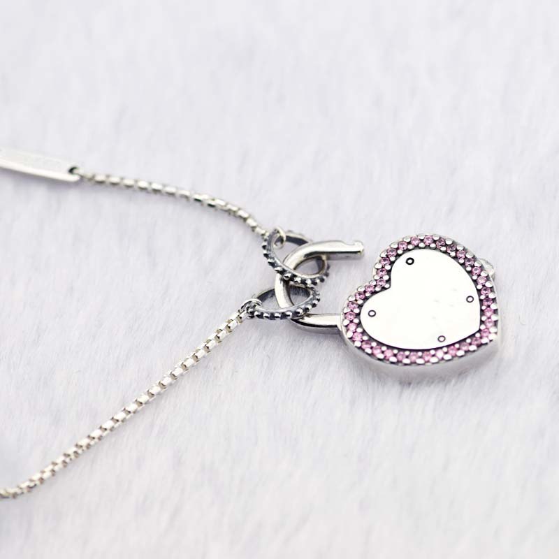 Collana e pendente D Lock Your Promise di San Valentino Gioielli in argento sterling 925 per donna Girocollo in argento 