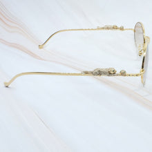 Carica l'immagine nel visualizzatore di Gallery, Occhiali da sole Panther Strass Occhiali da sole da uomo rotondi in metallo Designer Carters Occhiali da sole con tonalità estive con diamanti di alta qualità