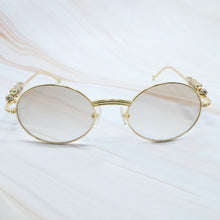Carica l'immagine nel visualizzatore di Gallery, Occhiali da sole Panther Strass Occhiali da sole da uomo rotondi in metallo Designer Carters Occhiali da sole con tonalità estive con diamanti di alta qualità