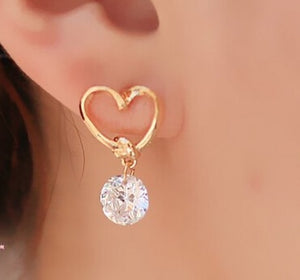 Party Stud Earrings For Teen Gold Color Women Wedding Crystal CZ Crystal Bridal Holid Fashion Earring Accessories e020