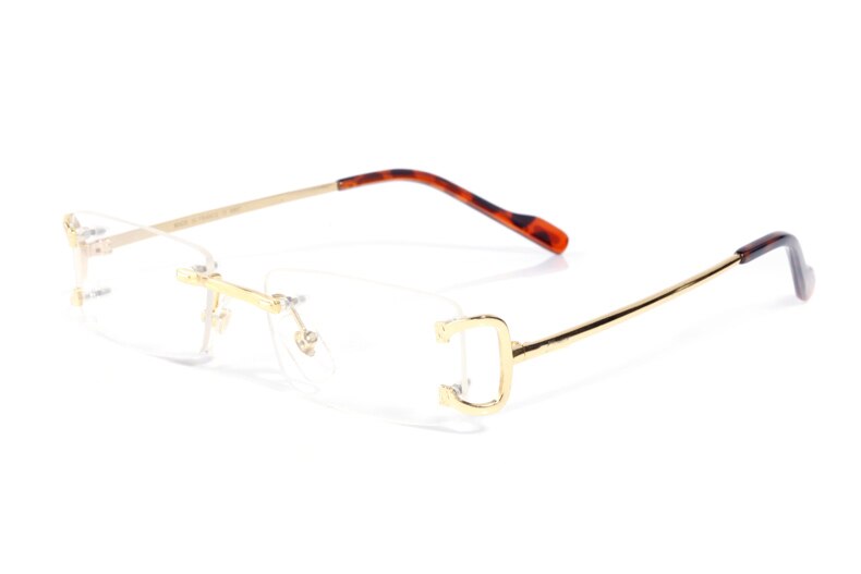 Pawes Glasses Frame Men Sunglasses Gold Rimless Eyeglasses for Man Anti Reflective Clear Lens  Prescription Spectacles 9801
