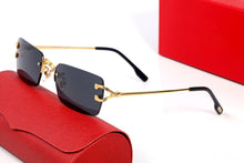 Load image into Gallery viewer, Pawes Glasses Frame Men Sunglasses Gold Rimless Eyeglasses for Anti Reflective Clear Lens  Prescription Spectacles 85891