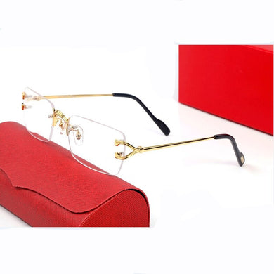 Pawes Glasses Frame Men Sunglasses Gold Rimless Eyeglasses for Anti Reflective Clear Lens  Prescription Spectacles 85891
