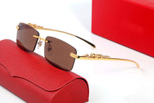 Load image into Gallery viewer, Pawes Glasses Frame Men Sunglasses Gold Rimless Eyeglasses for Anti Reflective Clear Lens  Prescription Spectacles 143903