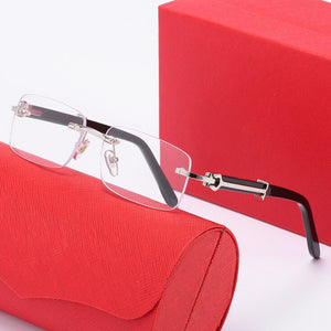 Pawes Men's Rimless Glasses Frame Plank Frame Square sunglasses Men Optical Myopia Clear Spectacles Frames 2053