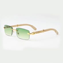 Load image into Gallery viewer, Pawes  Men&#39;s Rimless Glasses Frame Wood Frame Square sunglasses Men Optical Myopia Clear  Spectacles Frames 58777