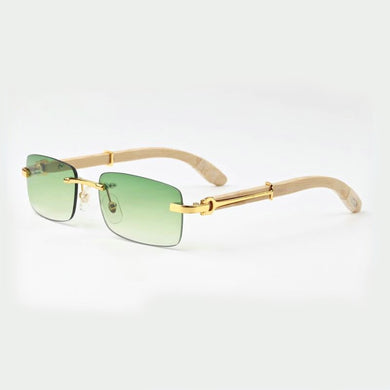 Pawes  Men's Rimless Glasses Frame Wood Frame Square sunglasses Men Optical Myopia Clear  Spectacles Frames 58777