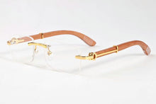 Load image into Gallery viewer, Pawes  Men&#39;s Rimless Glasses Frame Wood Frame Square sunglasses Men Optical Myopia Clear  Spectacles Frames 58777