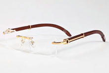 Load image into Gallery viewer, Pawes  Men&#39;s Rimless Glasses Frame Wood Frame Square sunglasses Men Optical Myopia Clear  Spectacles Frames 58777