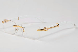 Pawes  Men's Rimless Glasses Frame Wood Frame Square sunglasses Men Optical Myopia Clear  Spectacles Frames 58777