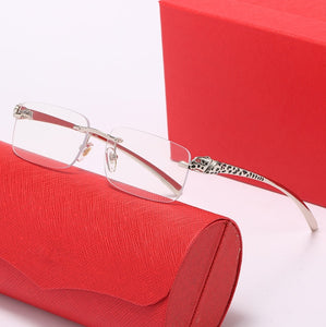Pawes Sun lasses Frame Men Sunglasses Metal Gold Rimless Women Eyeglasses for Man Clear Lens Prescription Spectacle