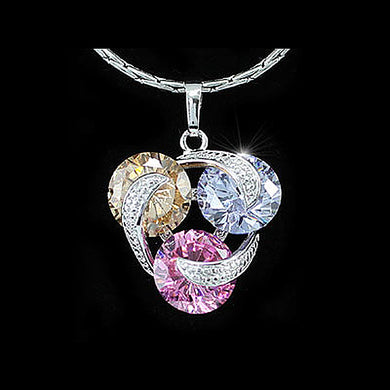 7.5 Carat Multi-Color Cubic Zirconia Pendant Necklace CSN268