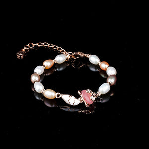 Pearl bracelet female fresh waterwith wild luxury mini miniature student diy round new blonde female authentic authentic pearl