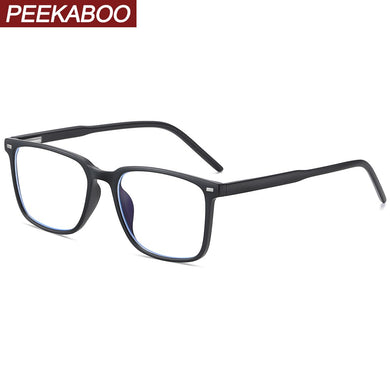 Peekaboo TR90 square glasses blue light male clear lens optical glasses frame women spring hinge rivet decoration unisex