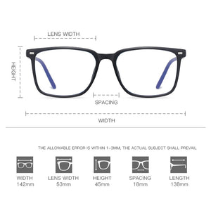 Peekaboo TR90 square glasses blue light male clear lens optical glasses frame women spring hinge rivet decoration unisex
