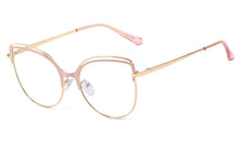 Load image into Gallery viewer, Peekaboo anti blue light cat eye glasses female gold metal ladies optical glasses frame women clear lens gift accessories