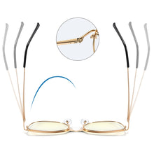 Load image into Gallery viewer, Peekaboo anti blue light cat eye glasses female gold metal ladies optical glasses frame women clear lens gift accessories