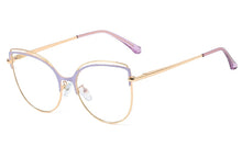 Load image into Gallery viewer, Peekaboo anti blue light cat eye glasses female gold metal ladies optical glasses frame women clear lens gift accessories