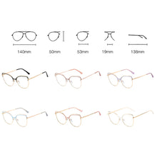 Load image into Gallery viewer, Peekaboo anti blue light cat eye glasses female gold metal ladies optical glasses frame women clear lens gift accessories