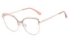 Load image into Gallery viewer, Peekaboo anti blue light cat eye glasses female gold metal ladies optical glasses frame women clear lens gift accessories