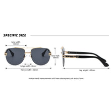 Load image into Gallery viewer, Peekaboo big frame sunglasses rimless uv400 male 2023 half frame men eyewear woman metal brown blue gradient lens