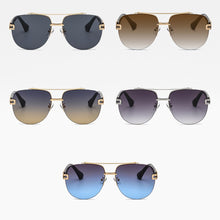 Load image into Gallery viewer, Peekaboo big frame sunglasses rimless uv400 male 2023 half frame men eyewear woman metal brown blue gradient lens