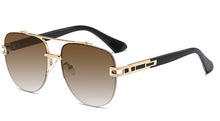 Load image into Gallery viewer, Peekaboo big frame sunglasses rimless uv400 male 2023 half frame men eyewear woman metal brown blue gradient lens