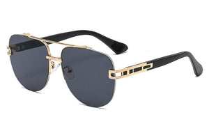 Peekaboo big frame sunglasses rimless uv400 male 2023 half frame men eyewear woman metal brown blue gradient lens
