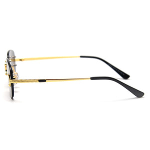 Peekaboo blue frameless retro sunglasses mirror women 2022 uv400 high quality square frame male sun glasses rimless men green