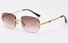 Load image into Gallery viewer, Peekaboo blue frameless retro sunglasses mirror women 2022 uv400 high quality square frame male sun glasses rimless men green