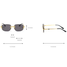 Load image into Gallery viewer, Peekaboo blue frameless retro sunglasses mirror women 2022 uv400 high quality square frame male sun glasses rimless men green