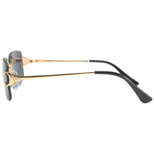 Peekaboo blue rectangular sunglasses rimless men metal  square sun glasses for women gradient lens frameless 2022 uv400