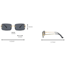 Carica l&#39;immagine nel visualizzatore di Gallery, Peekaboo blue rectangular sunglasses rimless men metal  square sun glasses for women gradient lens frameless 2022 uv400