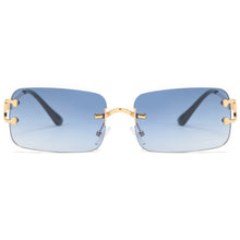 Carica l&#39;immagine nel visualizzatore di Gallery, Peekaboo blue rectangular sunglasses rimless men metal  square sun glasses for women gradient lens frameless 2022 uv400