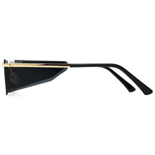 Load image into Gallery viewer, Peekaboo brown rectangular sunglasses men side shield gold rimless square sun glasses for women metal windproof hot-selling