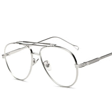 Load image into Gallery viewer, Peekaboo clear lens gold male spectacle frames for men retro flat top designer eye glasses man eyewear frames women big