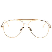 Load image into Gallery viewer, Peekaboo clear lens gold male spectacle frames for men retro flat top designer eye glasses man eyewear frames women big