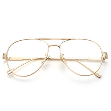 Load image into Gallery viewer, Peekaboo clear lens gold male spectacle frames for men retro flat top designer eye glasses man eyewear frames women big